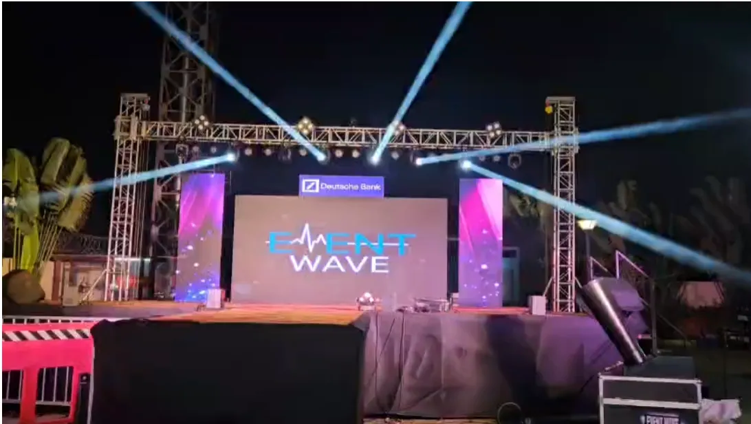Outdoor stage with truss, sharpy beams and LED screens by Event Wave